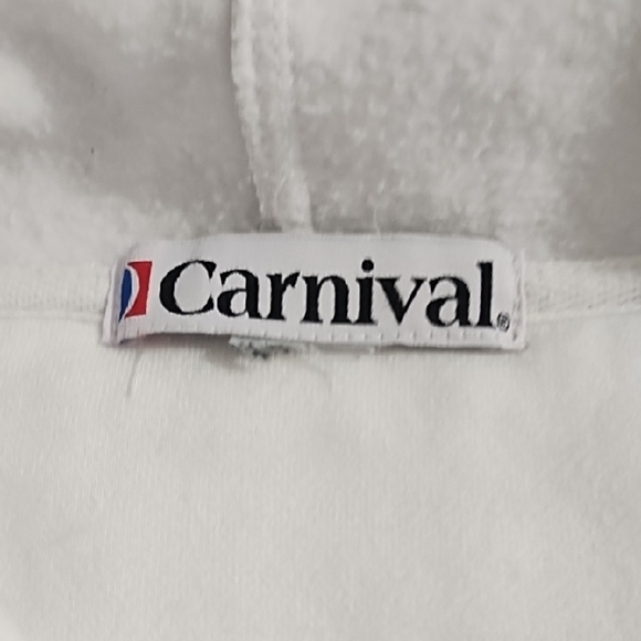 White Zip-Up Hoodie Sweat Shirt Jacket Carnival Cruisewear - Picture 12 of 14
